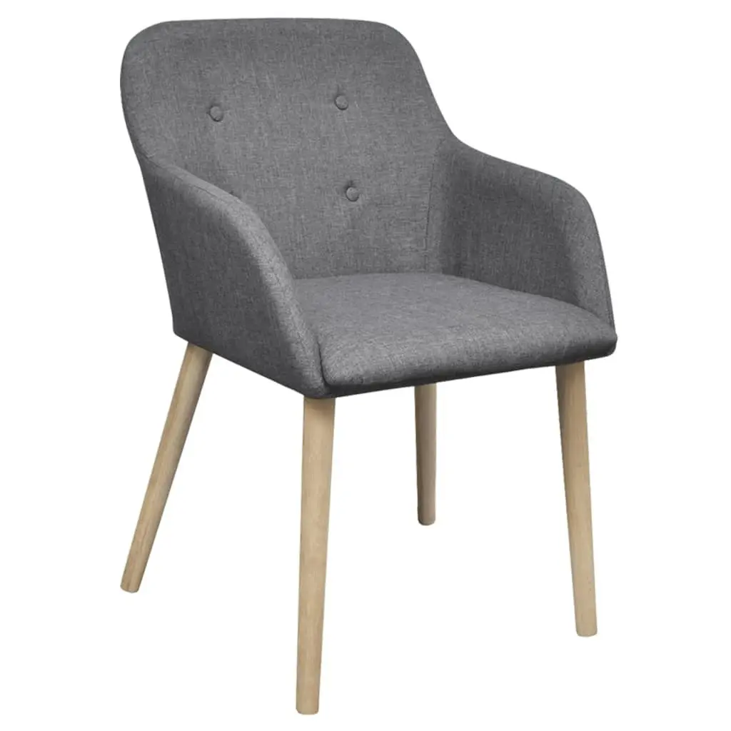 Dining Chairs 4 pcs Light Grey Fabric and Solid Oak Wood 270572