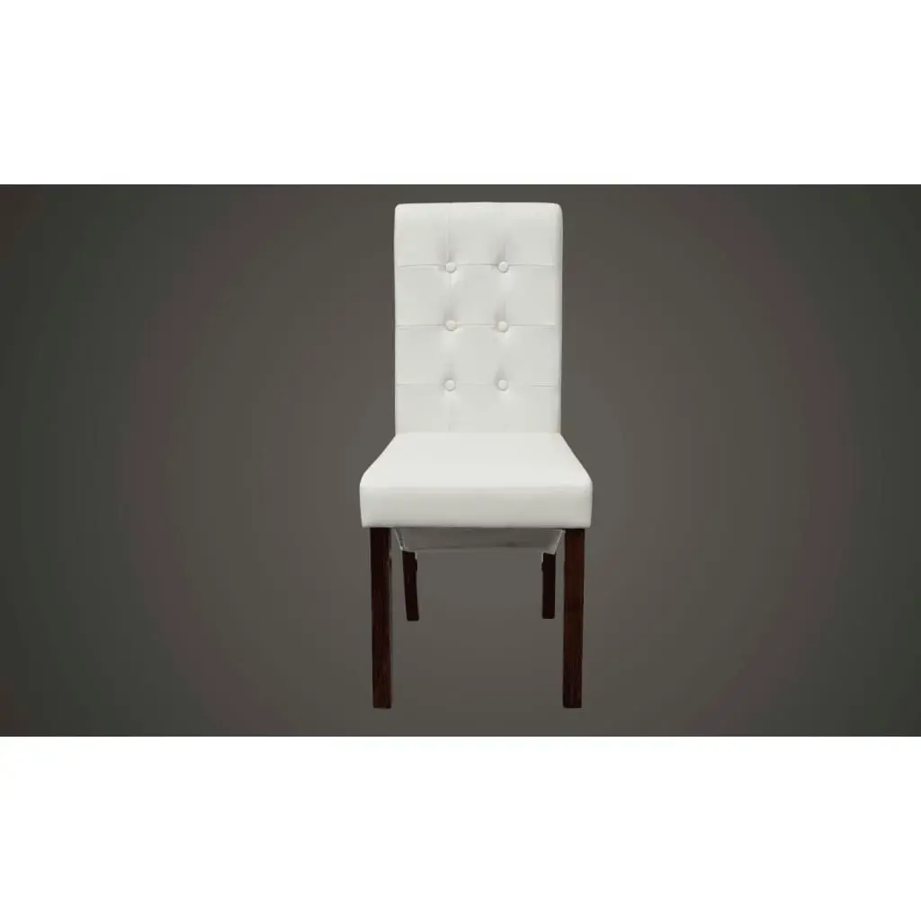 Dining Chairs 4 pcs White Faux Leather 160315