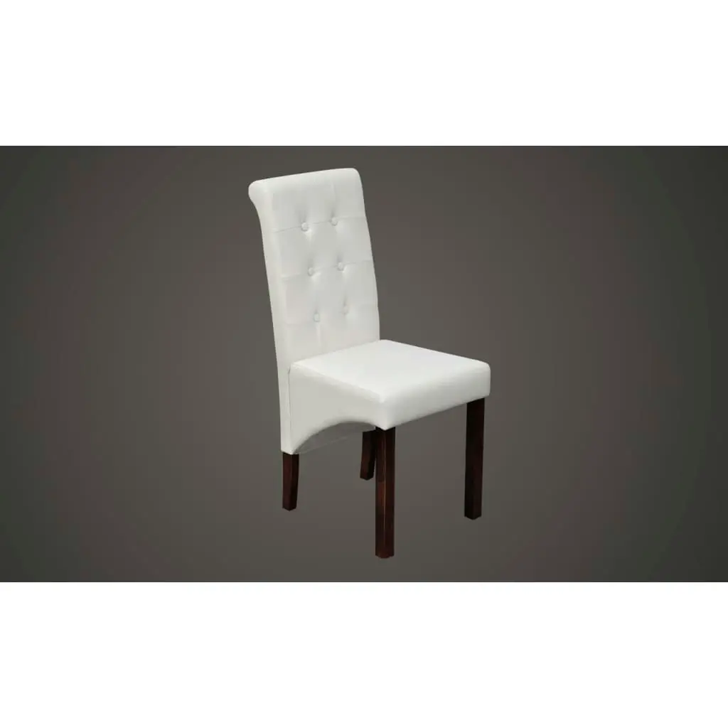 Dining Chairs 4 pcs White Faux Leather 160315