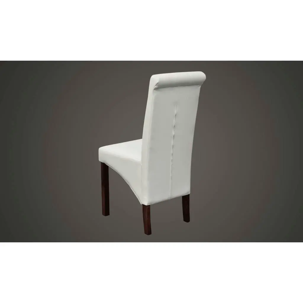 Dining Chairs 4 pcs White Faux Leather 160315