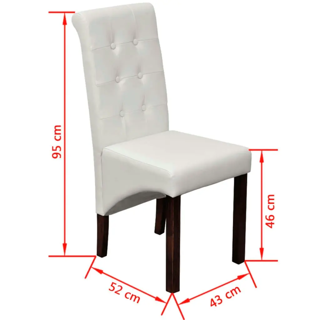 Dining Chairs 4 pcs White Faux Leather 160315