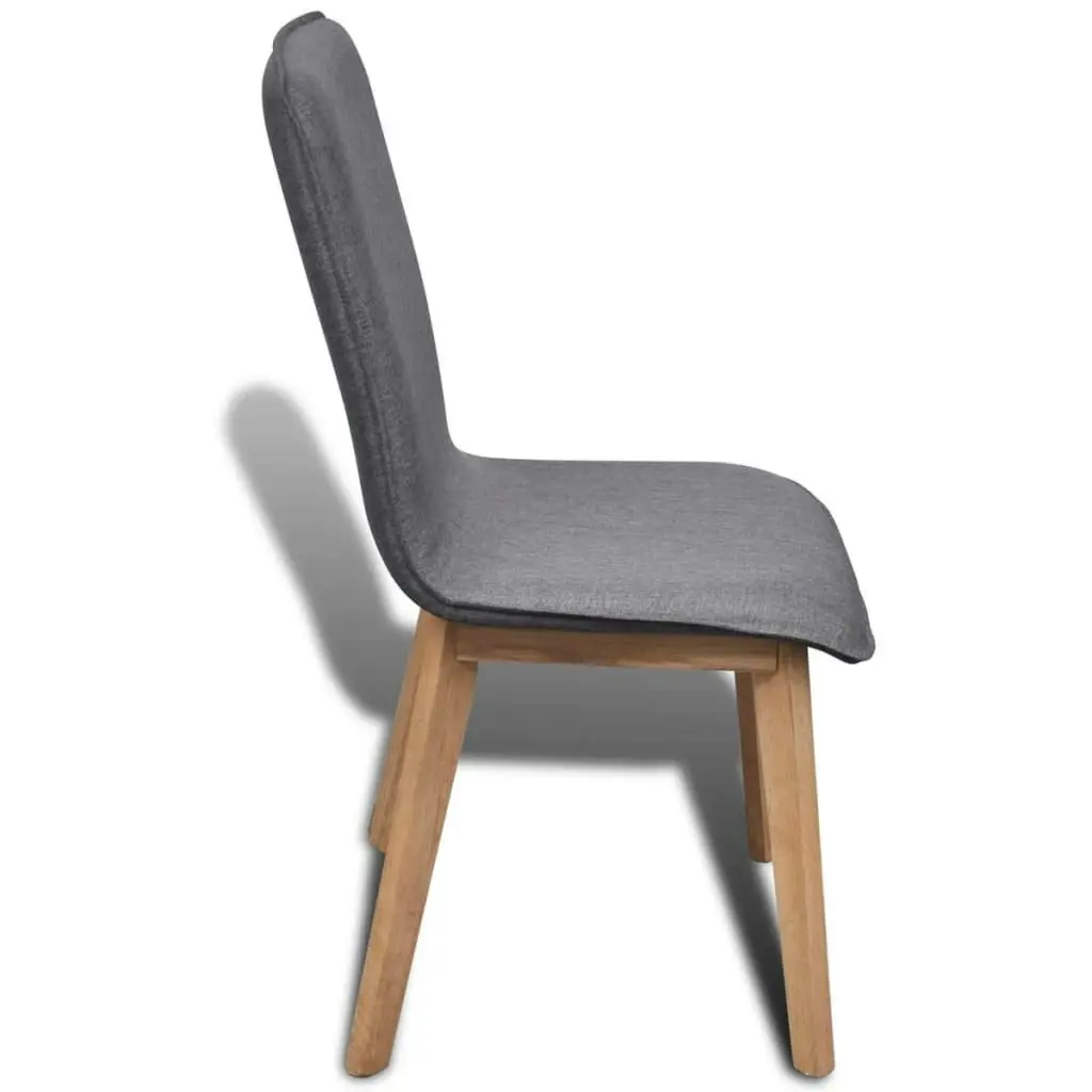 Dining Chairs 6 pcs Light Grey Fabric and Solid Oak Wood (241153+241154) 270569