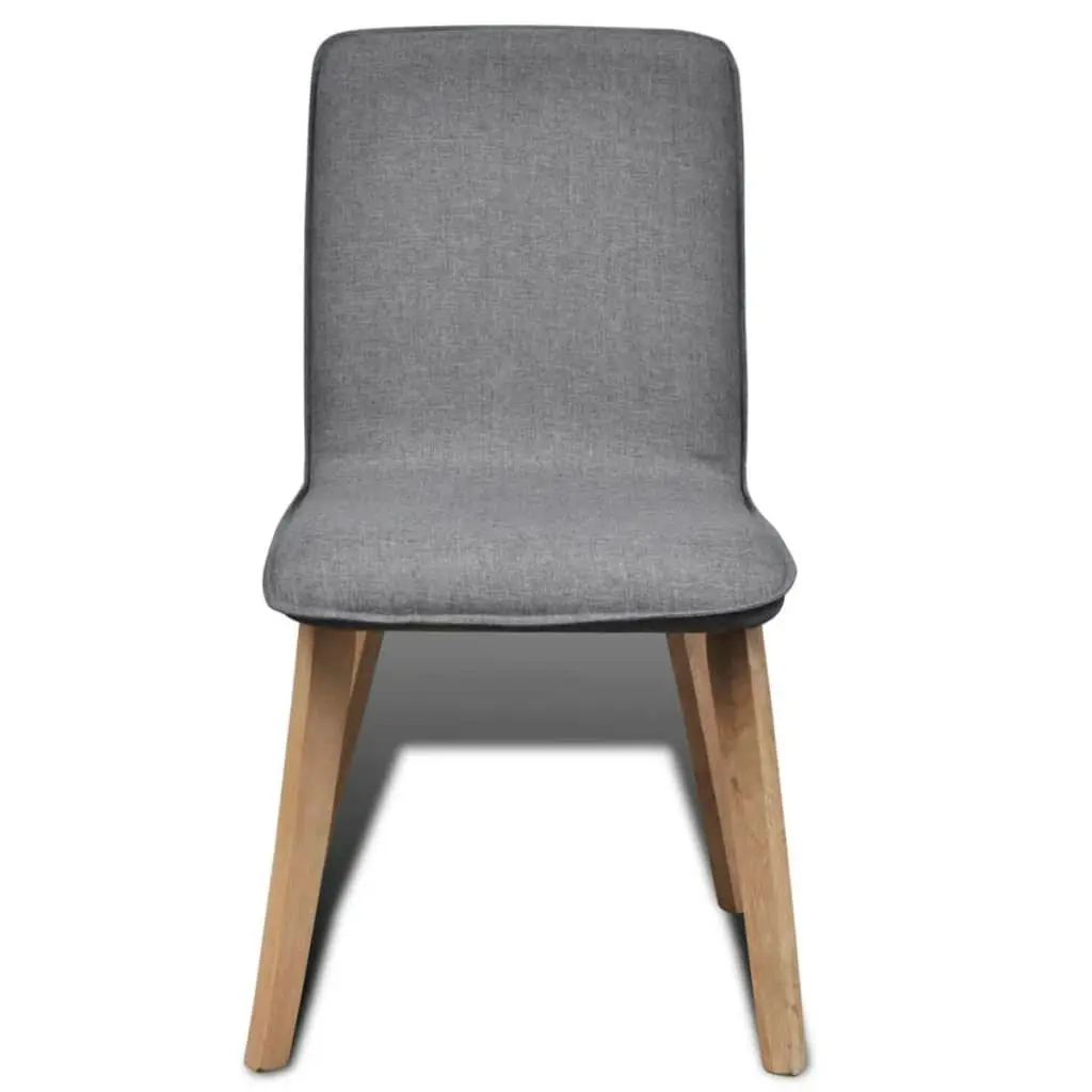 Dining Chairs 6 pcs Light Grey Fabric and Solid Oak Wood (241153+241154) 270569