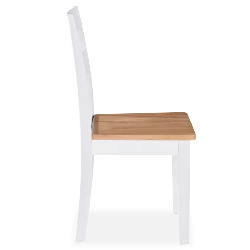 Dining Chairs 6 pcs White Solid Rubber Wood 275061