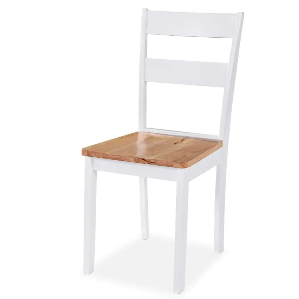 Dining Chairs 6 pcs White Solid Rubber Wood 275061