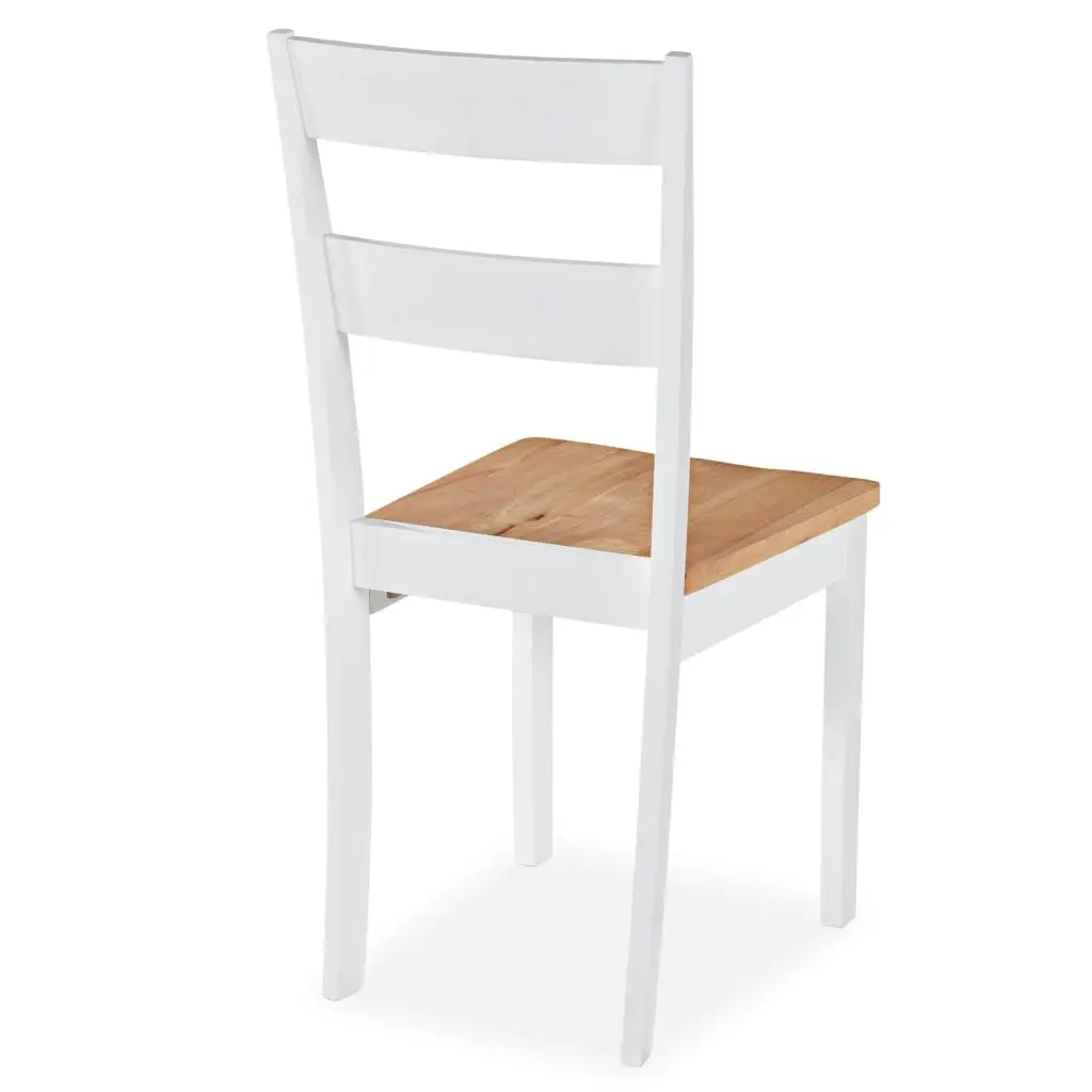 Dining Chairs 6 pcs White Solid Rubber Wood 275061