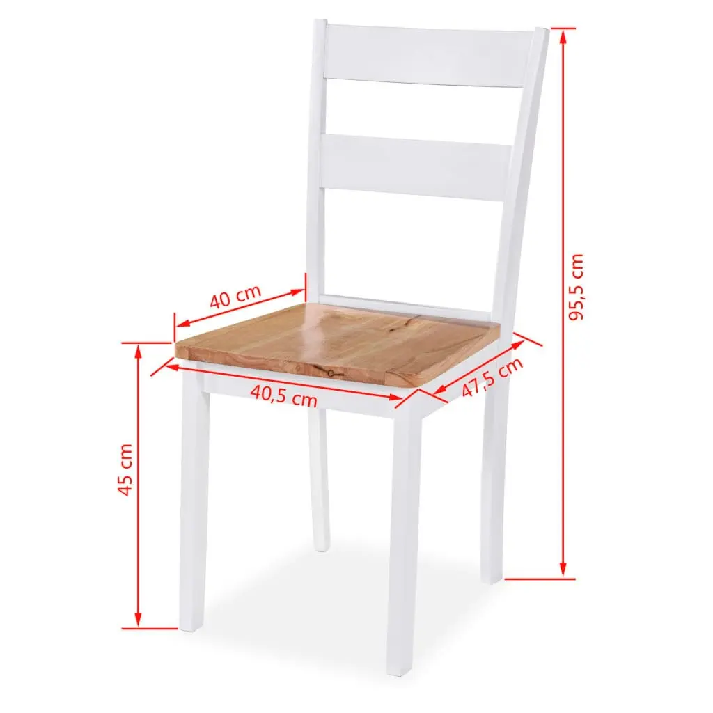 Dining Chairs 6 pcs White Solid Rubber Wood 275061