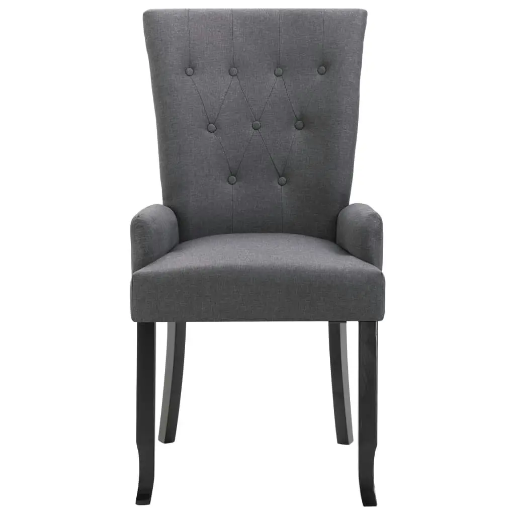 Dining Chairs with Armrests 2 pcs Dark Grey Fabric 276908