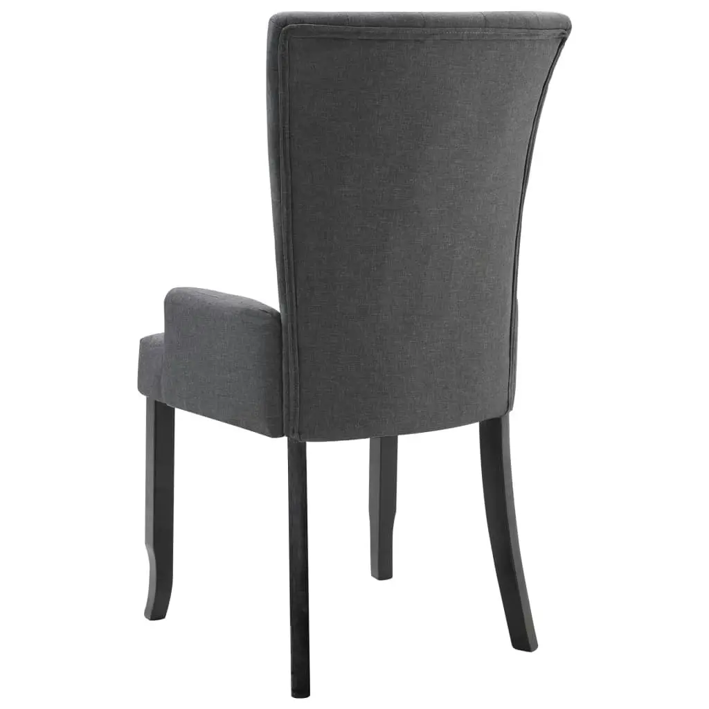 Dining Chairs with Armrests 2 pcs Dark Grey Fabric 276908