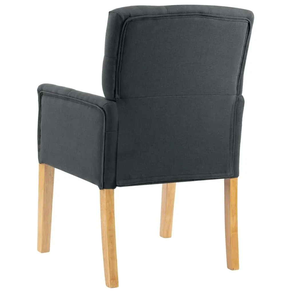 Dining Chairs with Armrests 2 pcs Grey Fabric 3058290