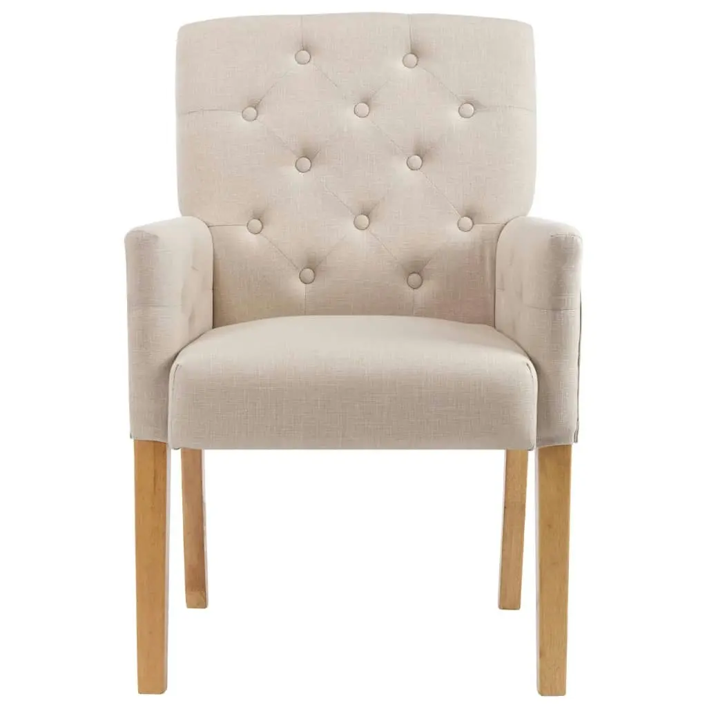 Dining Chairs with Armrests 4 pcs Beige Fabric 3058295