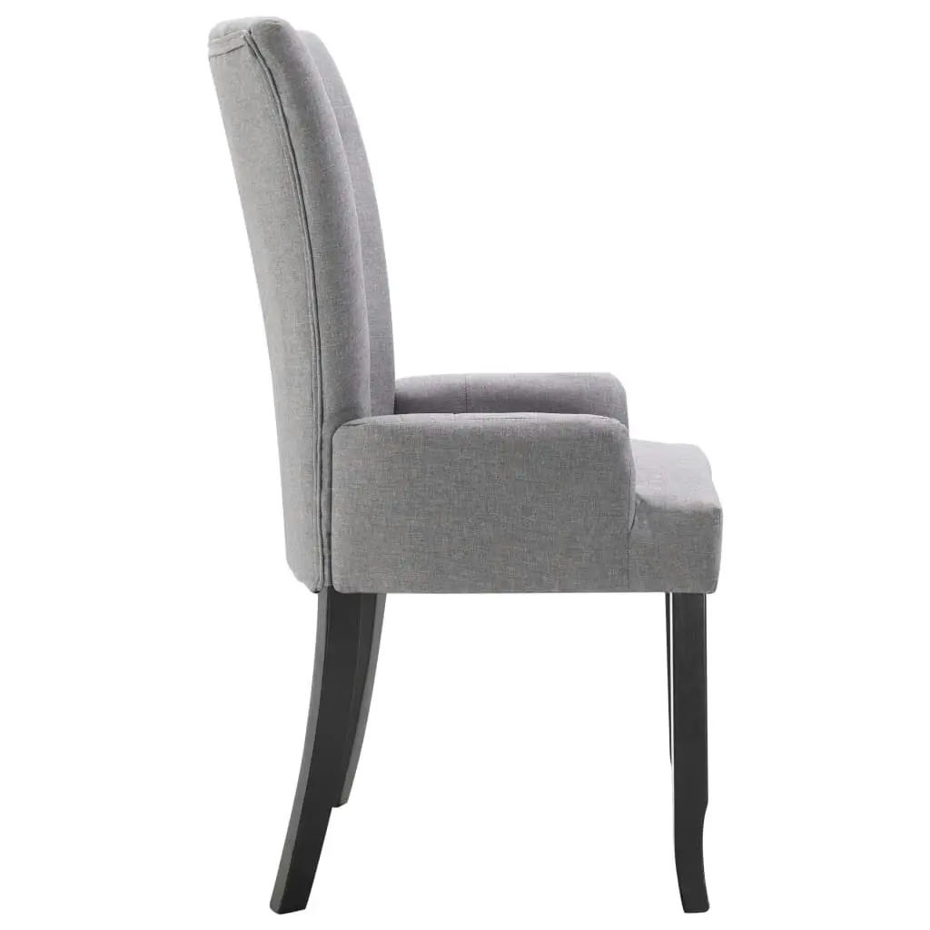 Dining Chairs with Armrests 2 pcs Light Grey Fabric 276905