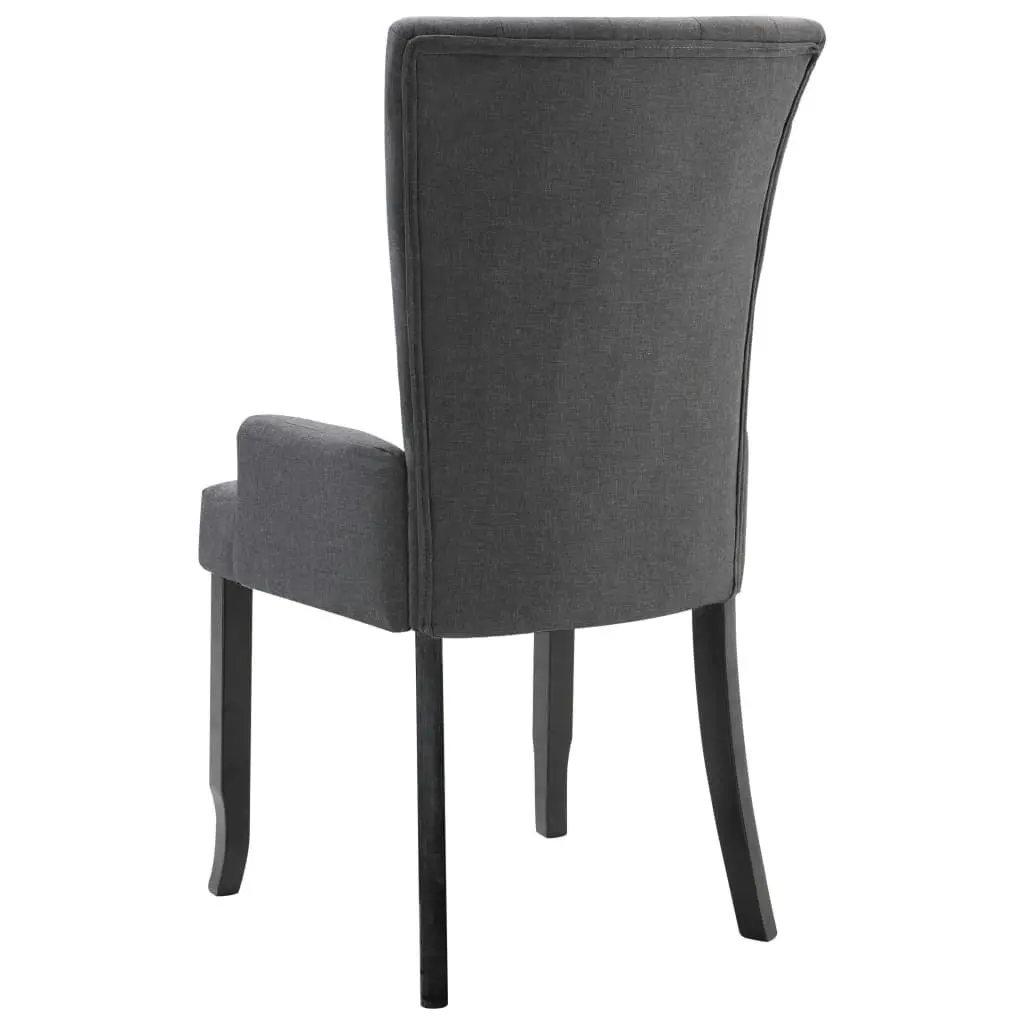 Dining Chairs with Armrests 6 pcs Dark Grey Fabric 276910