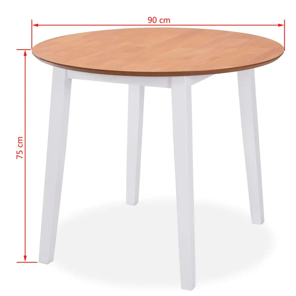 Dining Set 3 Pieces MDF and Rubberwood White 274942