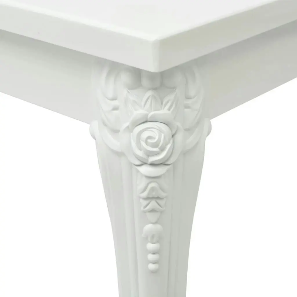 Dining Table 116x66x76 cm High Gloss White 243383