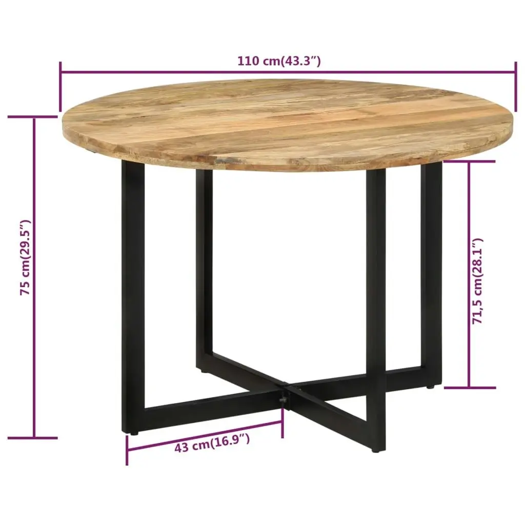 Dining Table 110x75 cm Solid Wood Mango 338479