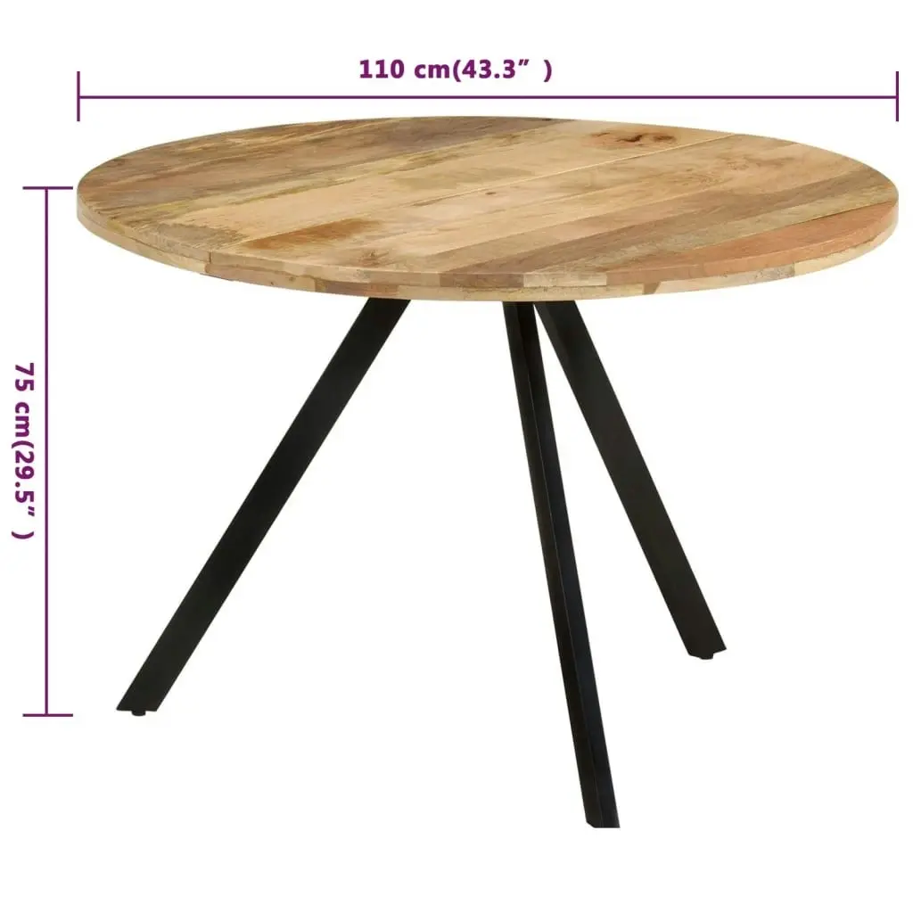 Dining Table 110x75 cm Solid Wood Mango 338476