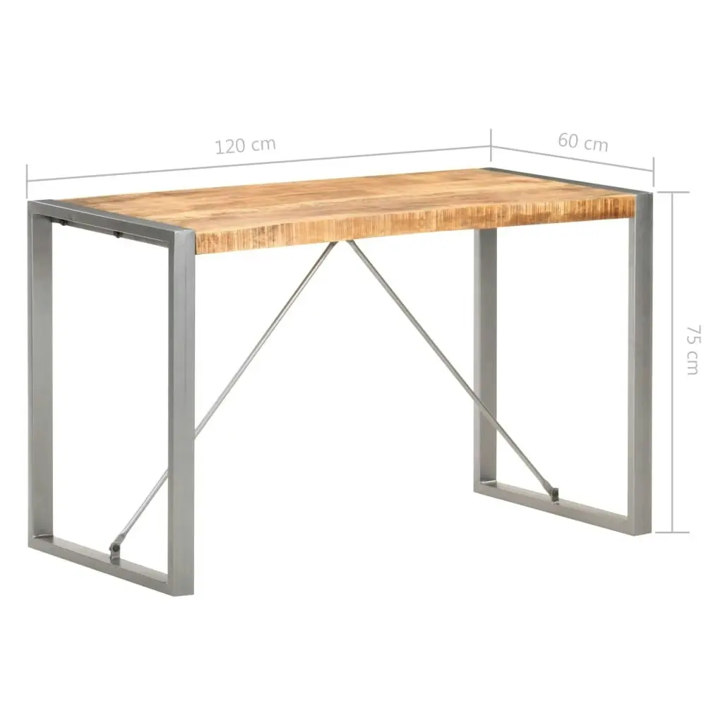 Dining Table 120x60x75 cm Solid Rough Mango Wood 321561