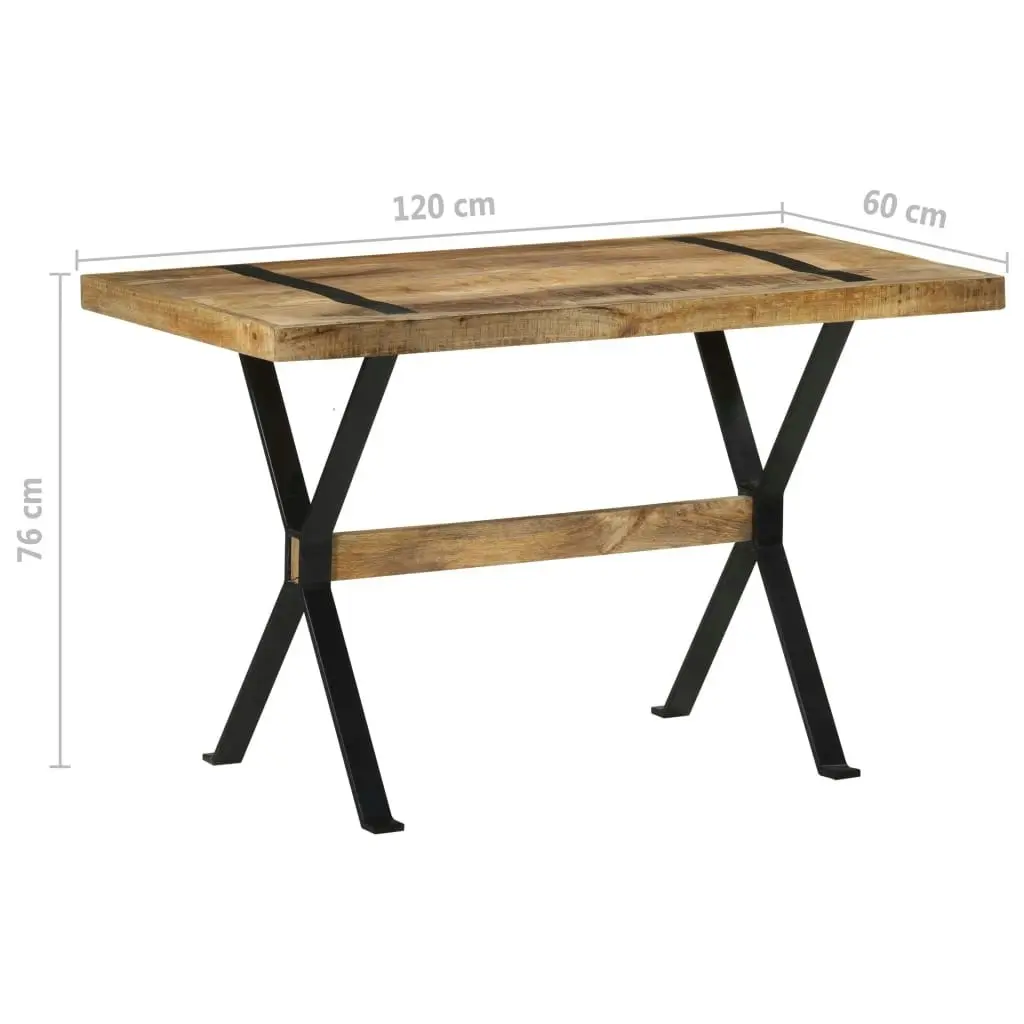 Dining Table 120x60x76 cm Rough Mango Wood 321604