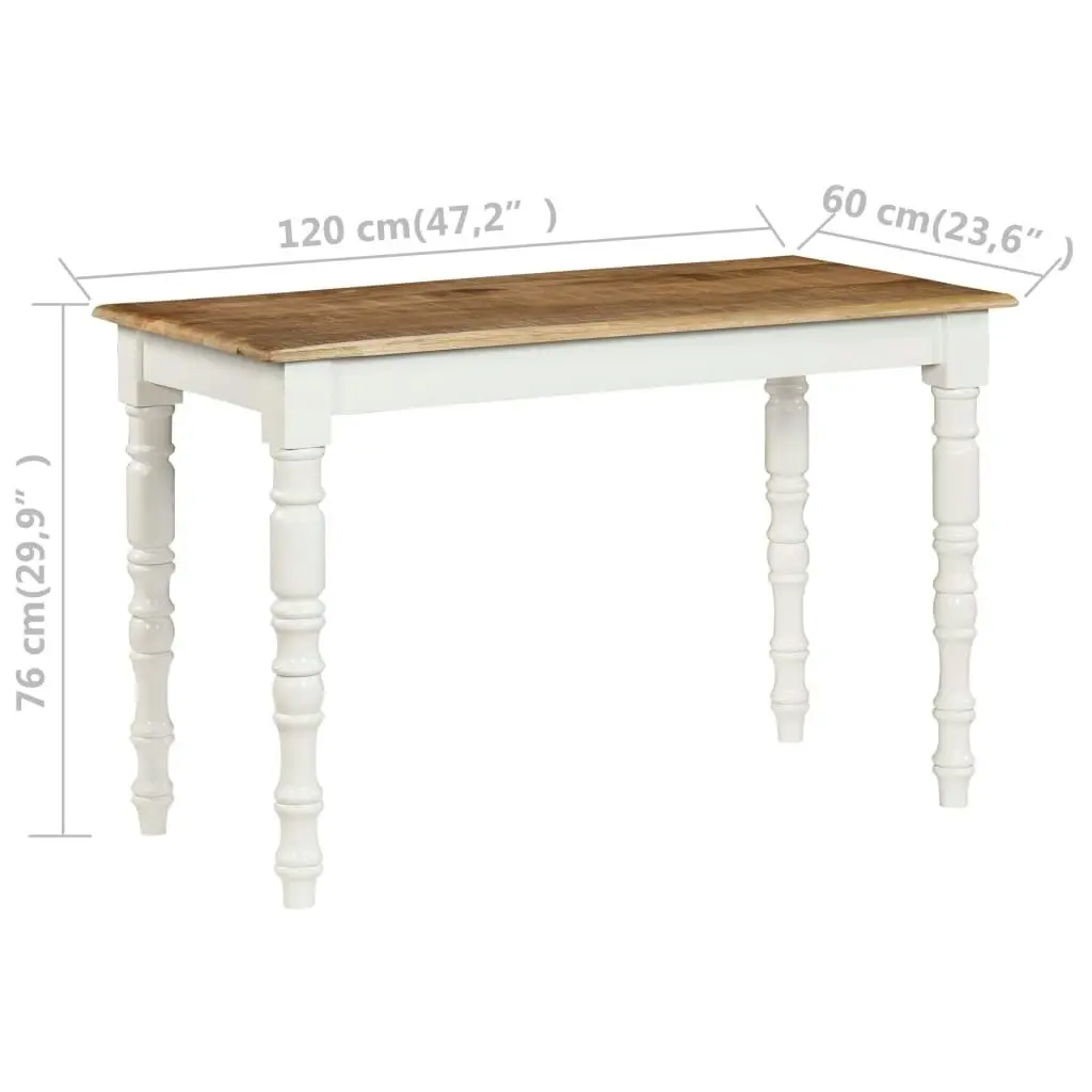 Dining Table 120x60x76 cm Solid Mango Wood 246271