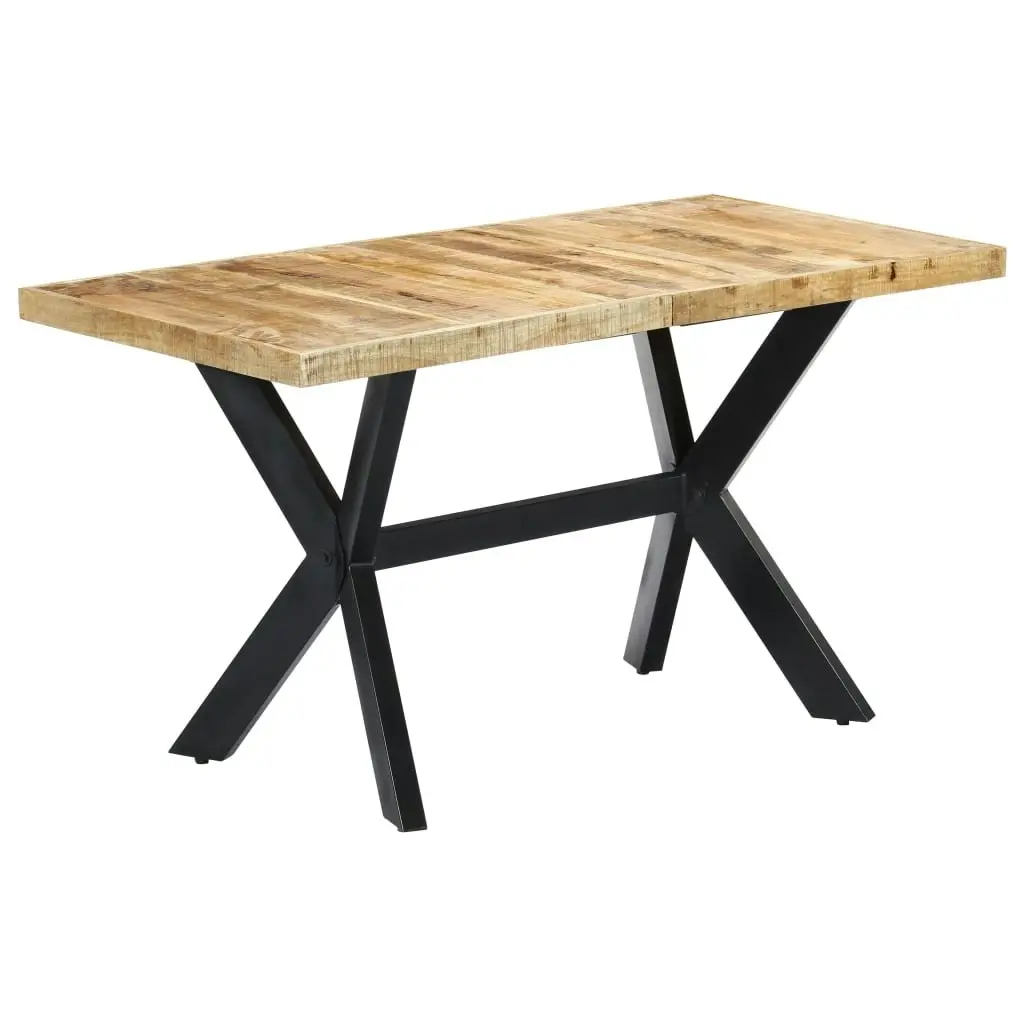 Dining Table 140x70x75 cm Solid Rough Mango Wood 247437