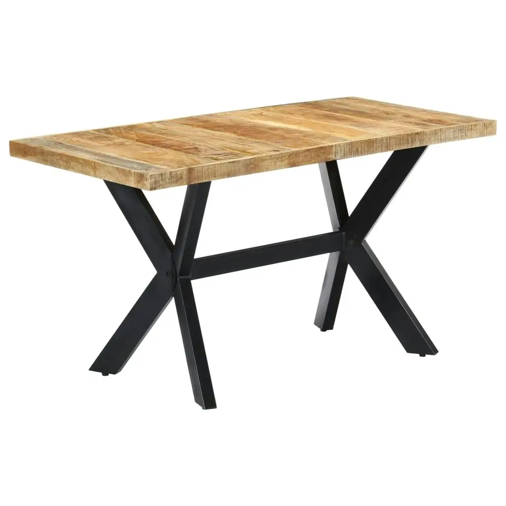 Dining Table 140x70x75 cm Solid Rough Mango Wood 247437