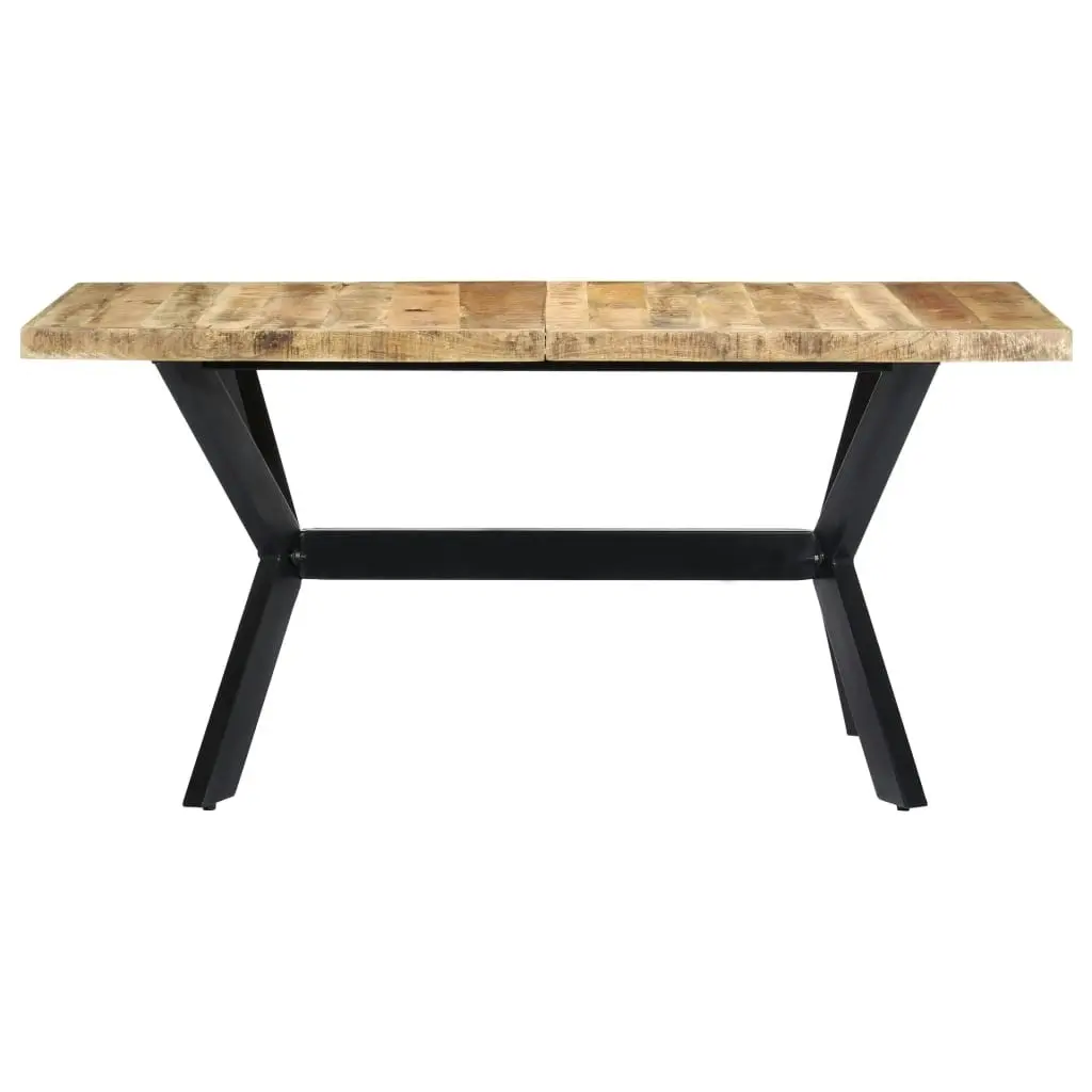 Dining Table 140x70x75 cm Solid Rough Mango Wood 247437