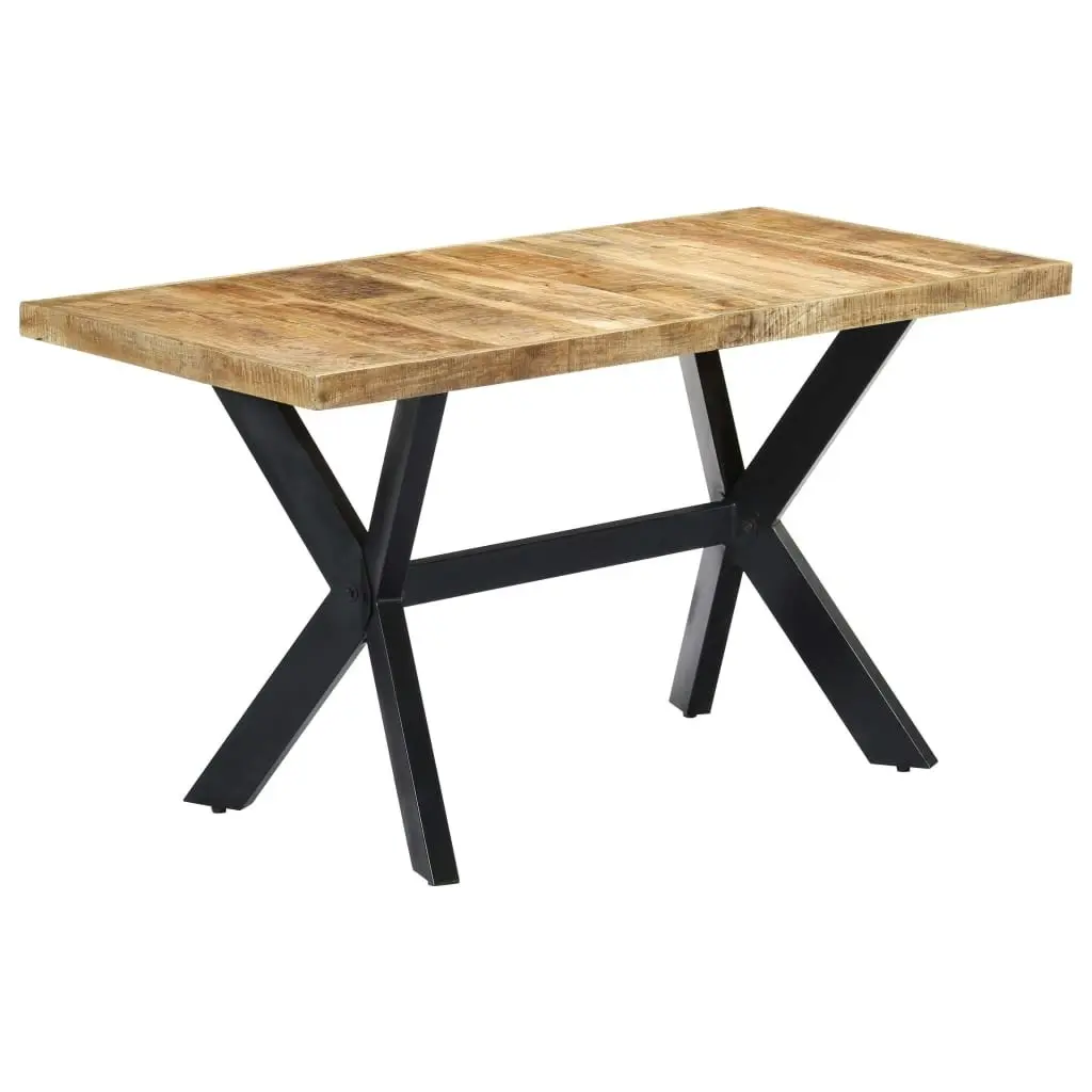 Dining Table 140x70x75 cm Solid Rough Mango Wood 247437