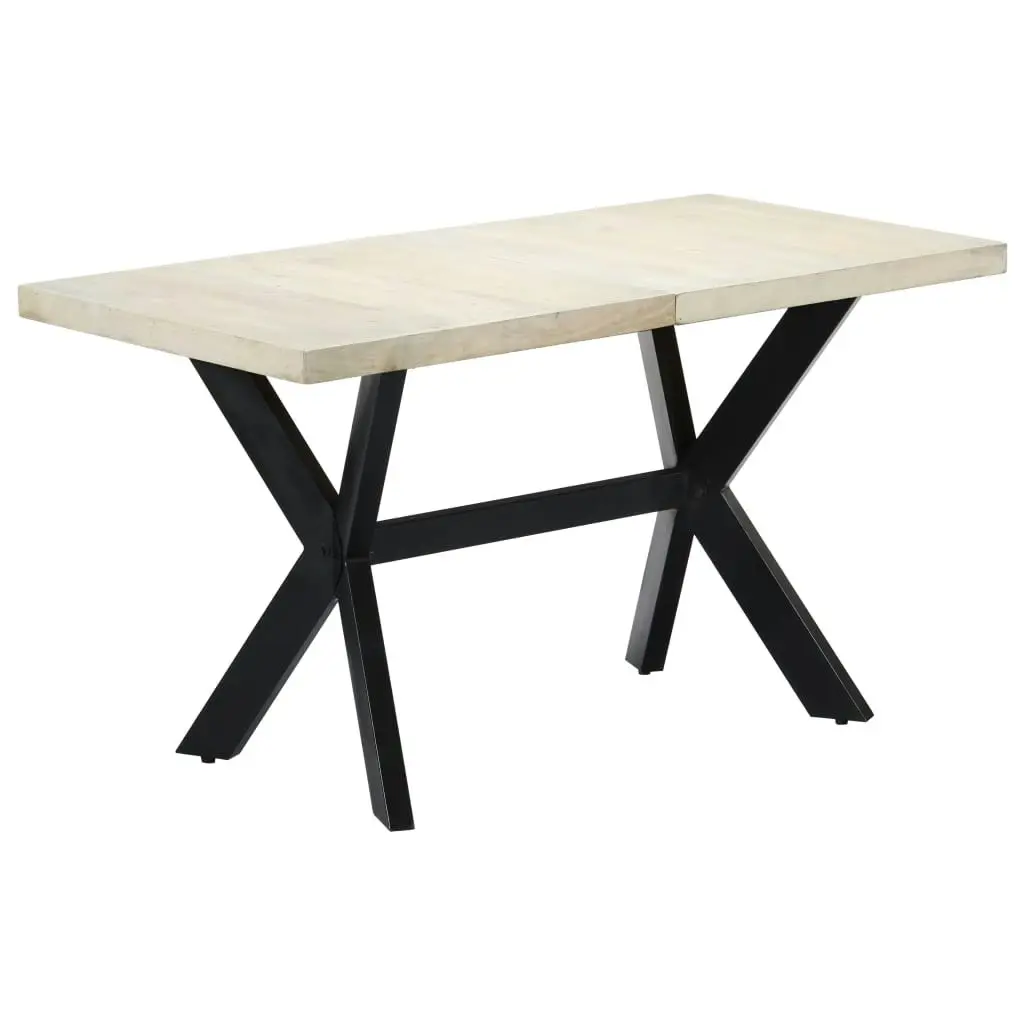 Dining Table 140x70x75 cm Solid Bleached Mango Wood 247438