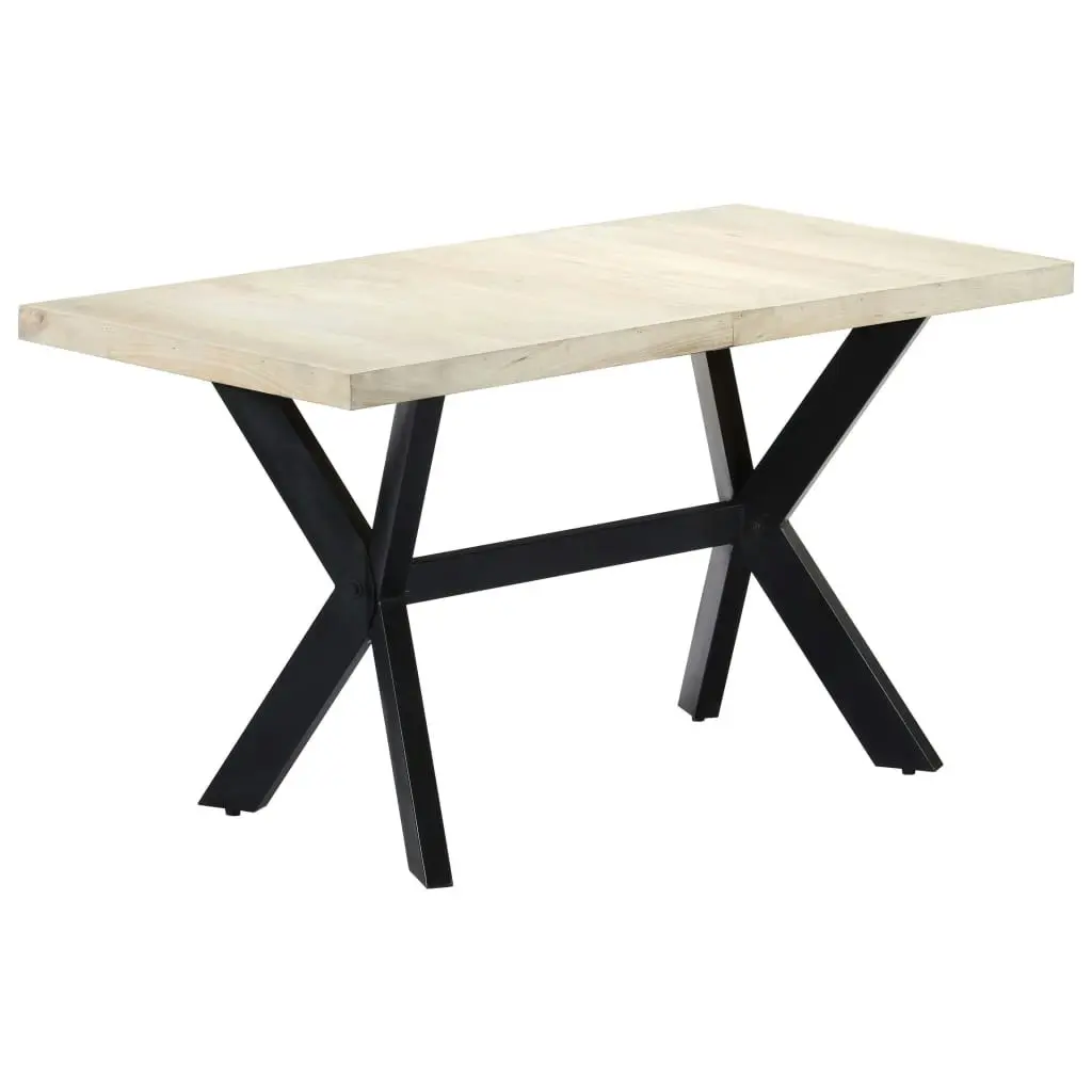 Dining Table 140x70x75 cm Solid Bleached Mango Wood 247438