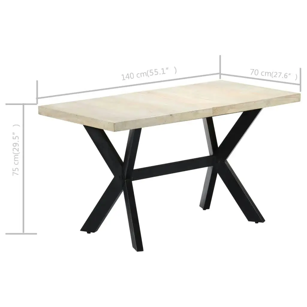 Dining Table 140x70x75 cm Solid Bleached Mango Wood 247438