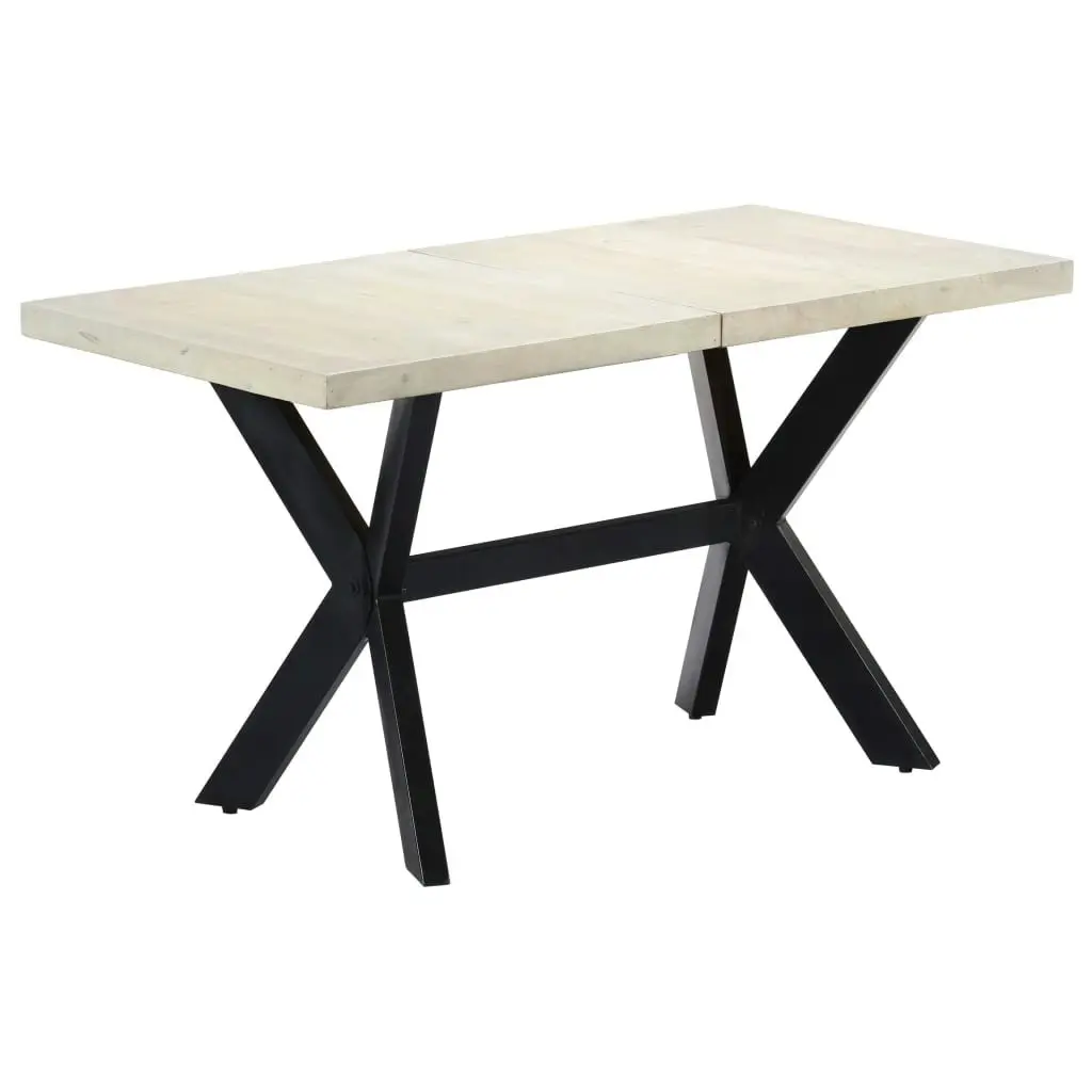 Dining Table 140x70x75 cm Solid Bleached Mango Wood 247438