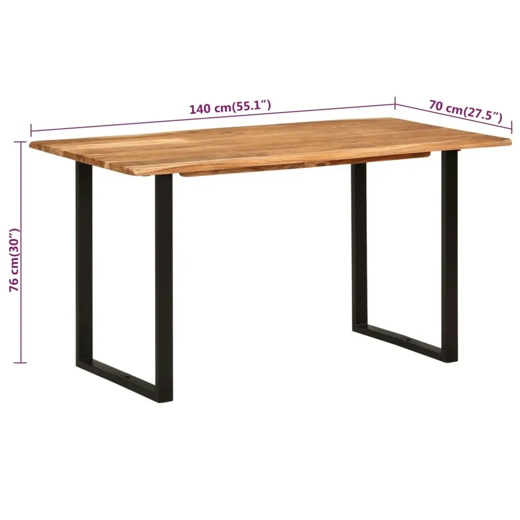 Dining Table 140x70x76 cm Solid Acacia Wood 286474