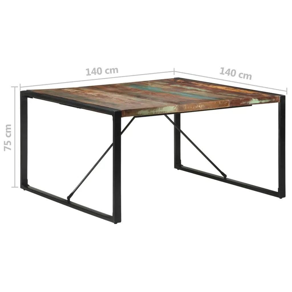 Dining Table 140x140x75 cm Solid Wood Reclaimed 321573