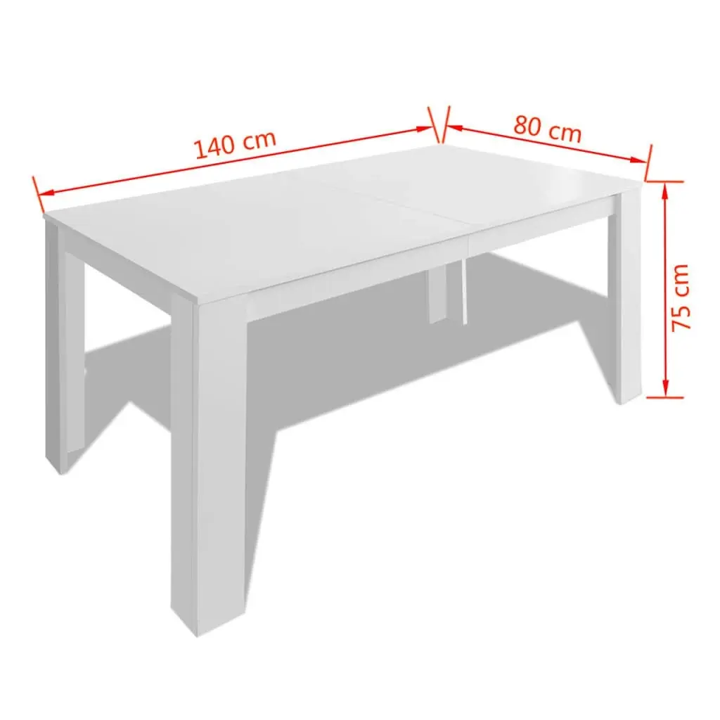 Dining Table 140x80x75 cm White 243056