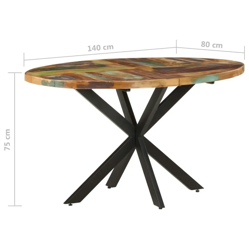 Dining Table 140x80x75 cm Solid Reclaimed Wood 321670