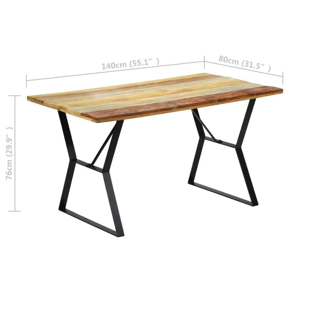 Dining Table 140x80x76 cm Solid Reclaimed Wood 247948