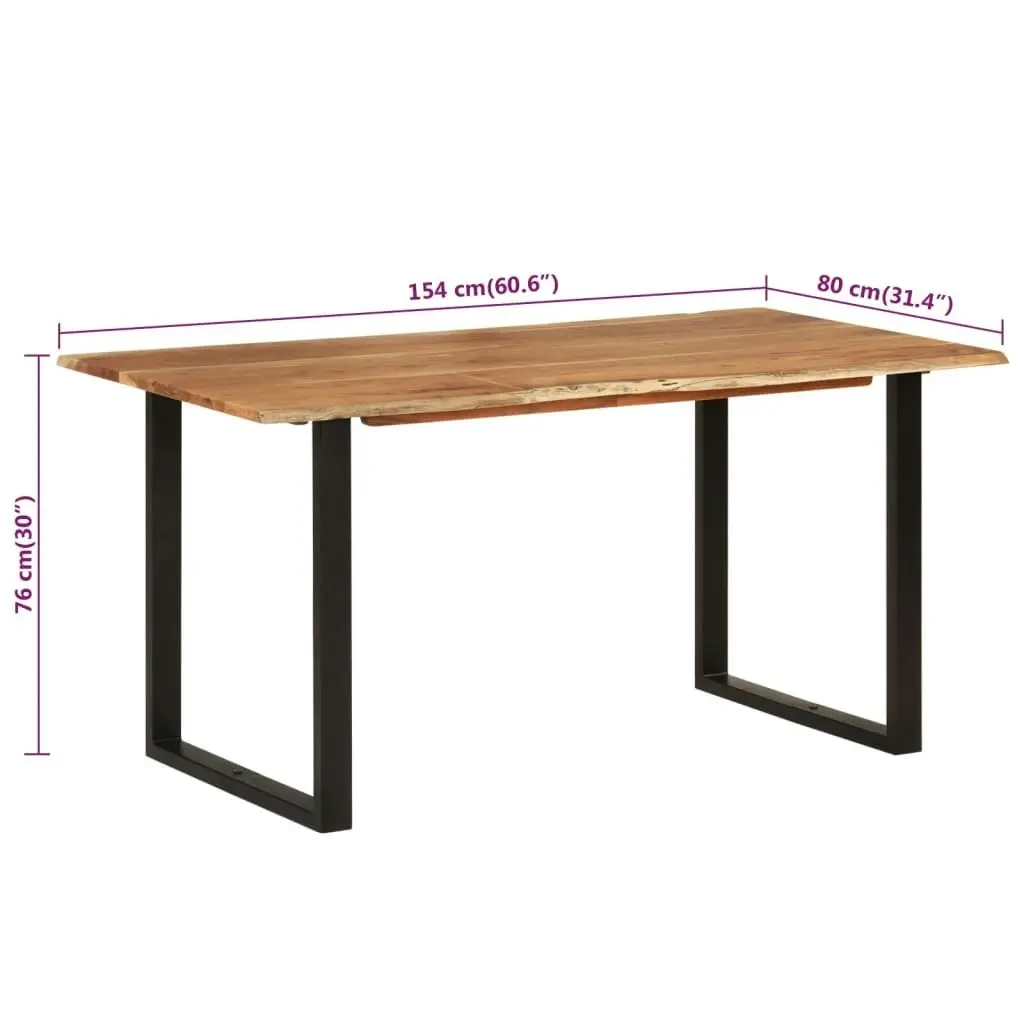 Dining Table 154x80x76 cm Solid Acacia Wood 286473