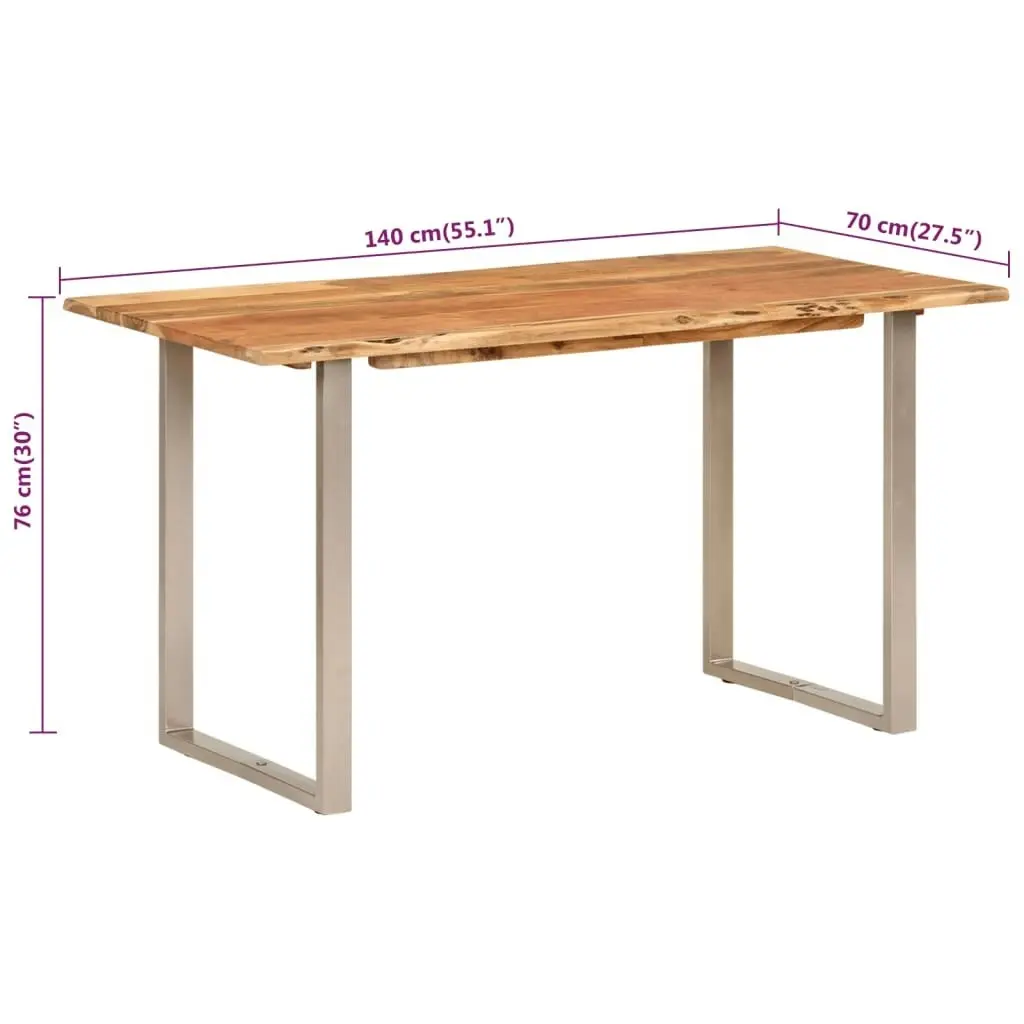 Dining Table 140x70x76 cm Solid Acacia Wood 286478