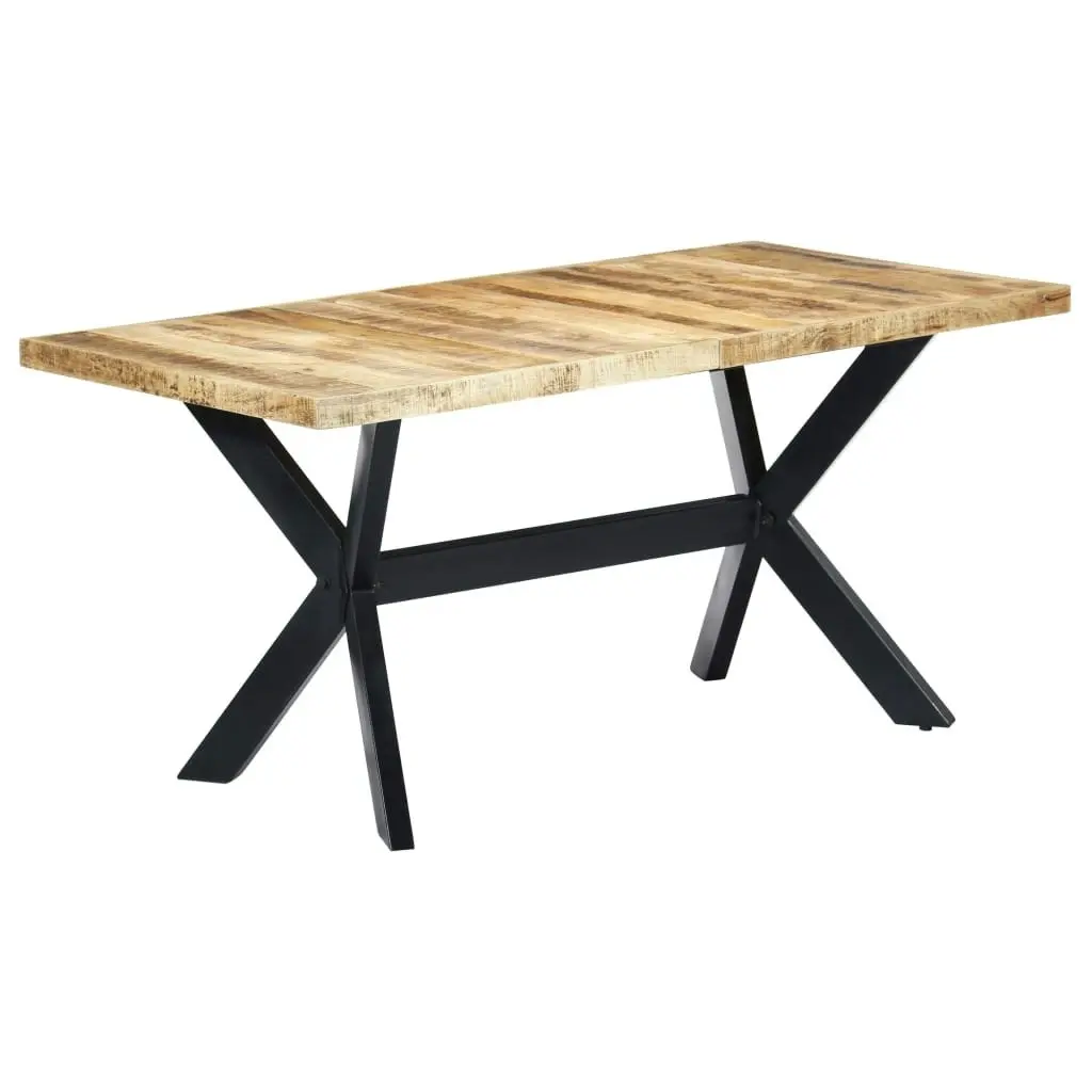 Dining Table 160x80x75 cm Solid Rough Mango Wood 247433