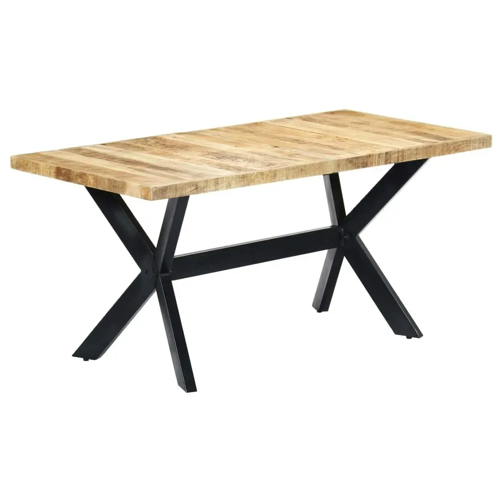 Dining Table 160x80x75 cm Solid Rough Mango Wood 247433