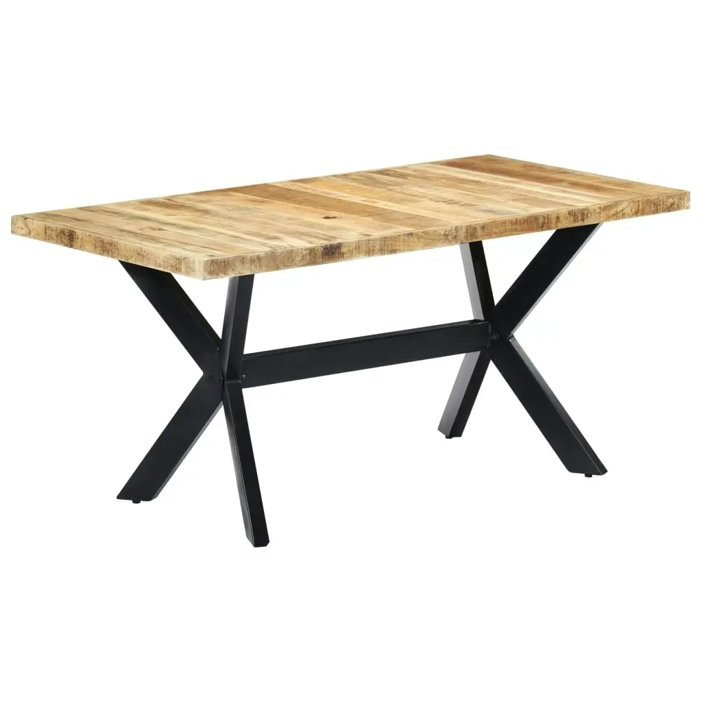 Dining Table 160x80x75 cm Solid Rough Mango Wood 247433