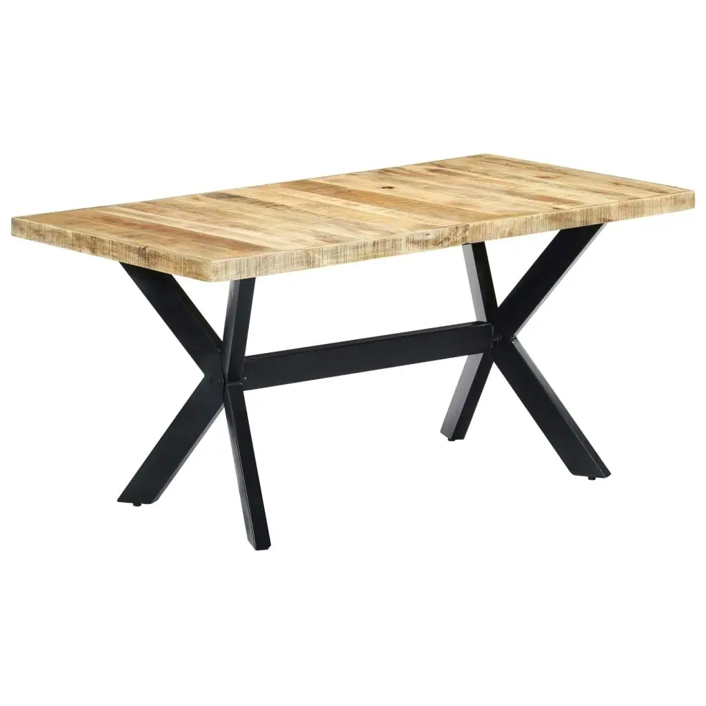 Dining Table 160x80x75 cm Solid Rough Mango Wood 247433