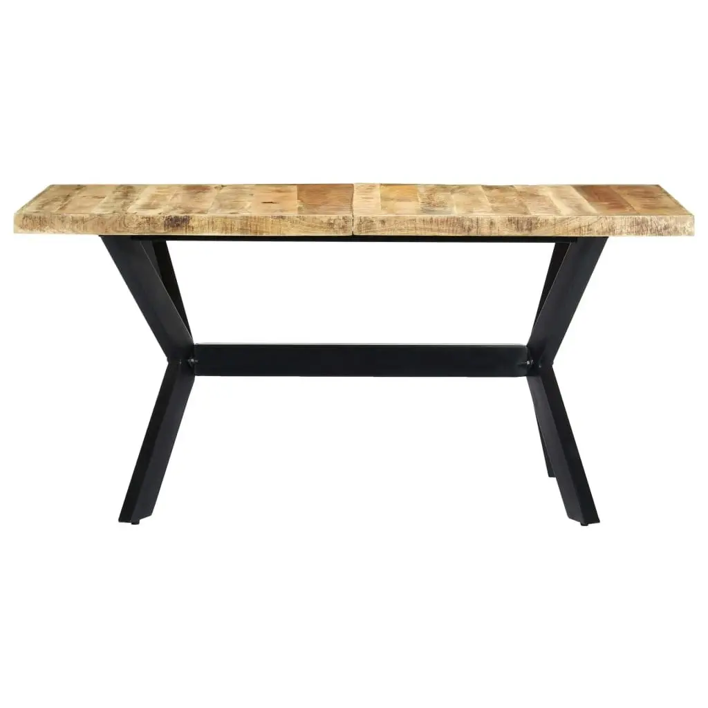 Dining Table 160x80x75 cm Solid Rough Mango Wood 247433