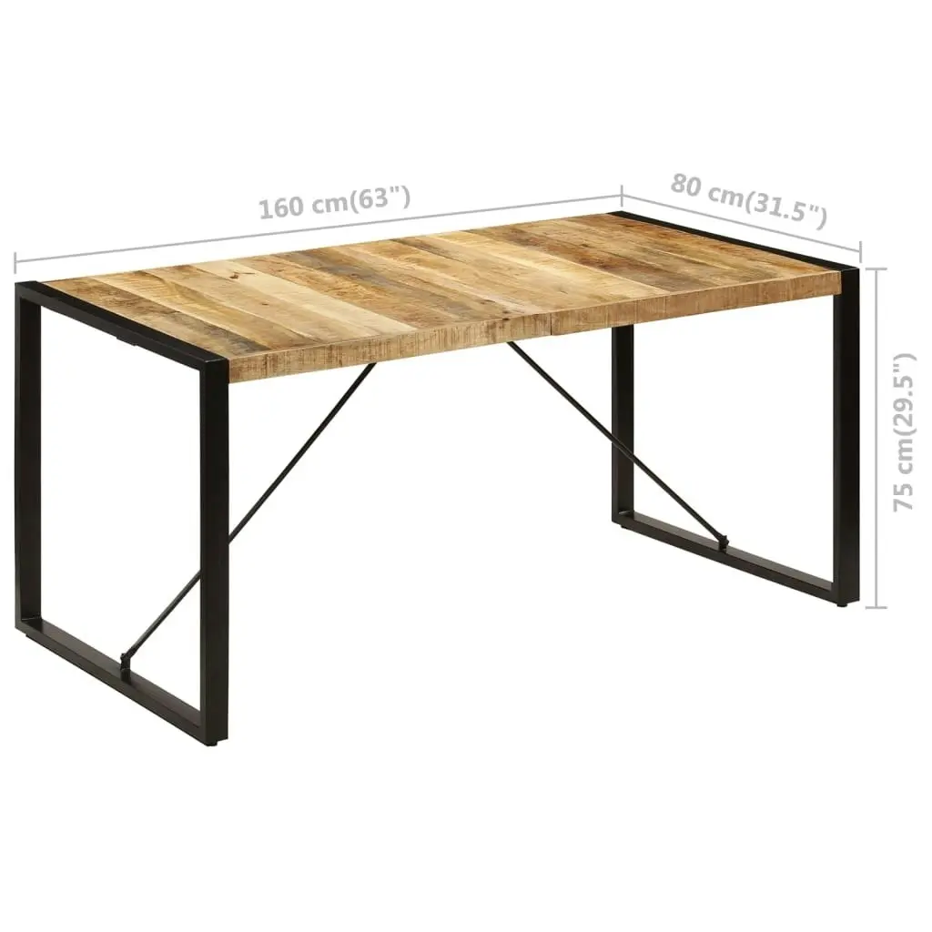 Dining Table 160x80x75 cm Solid Mango Wood 247417