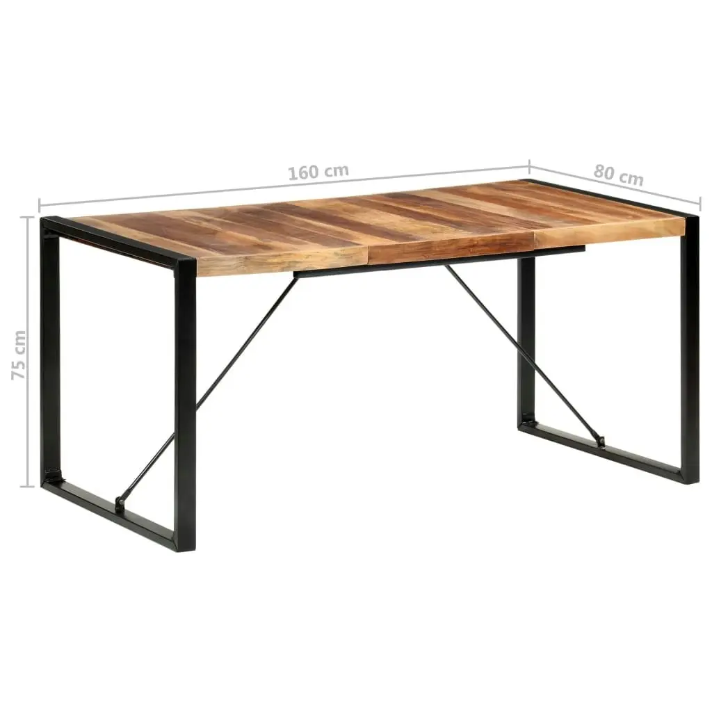 Dining Table 160x80x75 cm Solid Wood with Sheesham Finish 321541