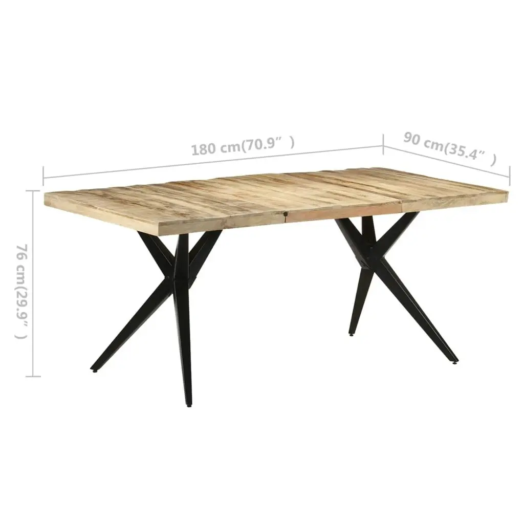 Dining Table 180x90x76 cm Rough Mango Wood 323569