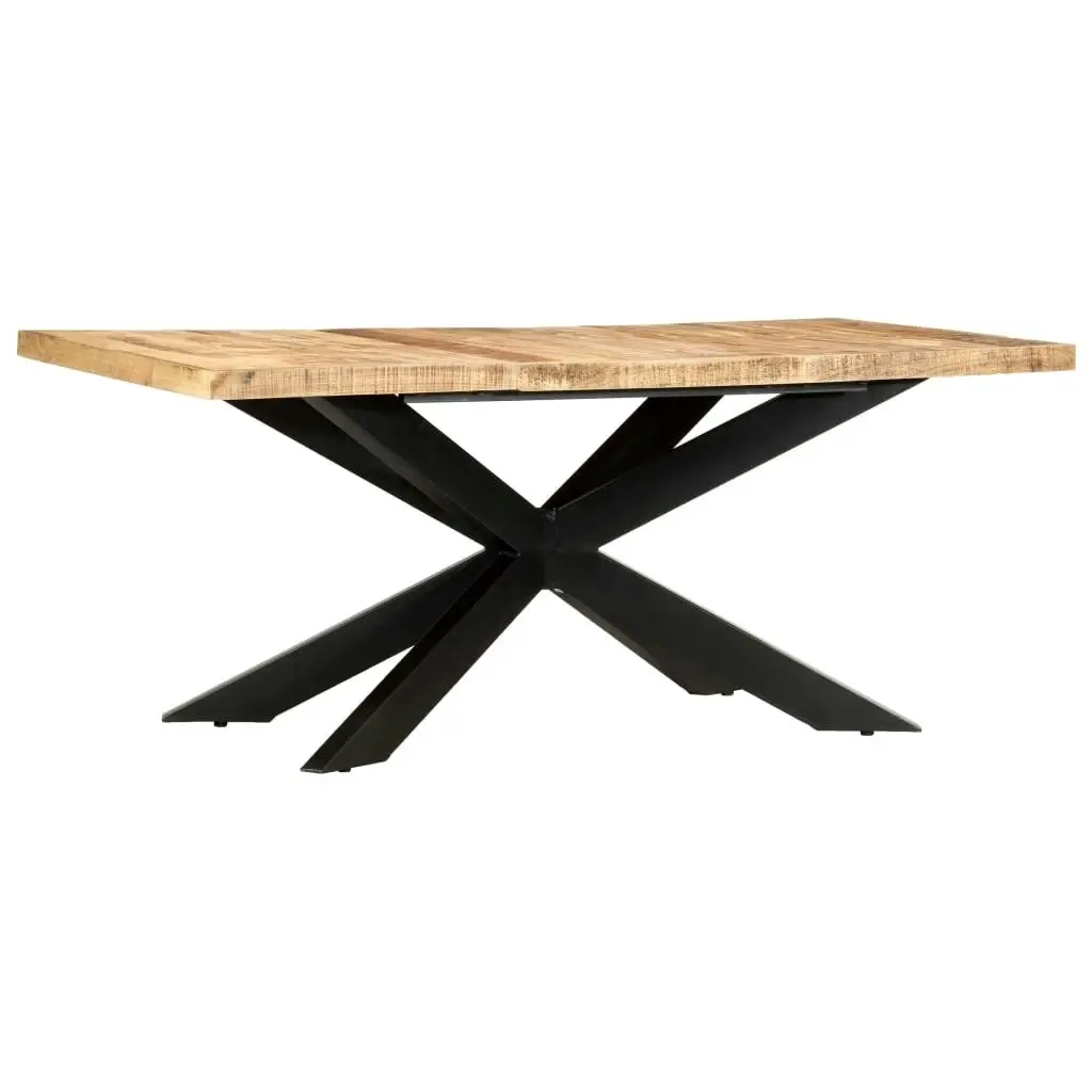 Dining Table 180x90x76 cm Solid Rough Mango Wood 285963