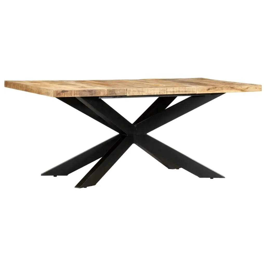 Dining Table 180x90x76 cm Solid Rough Mango Wood 285963