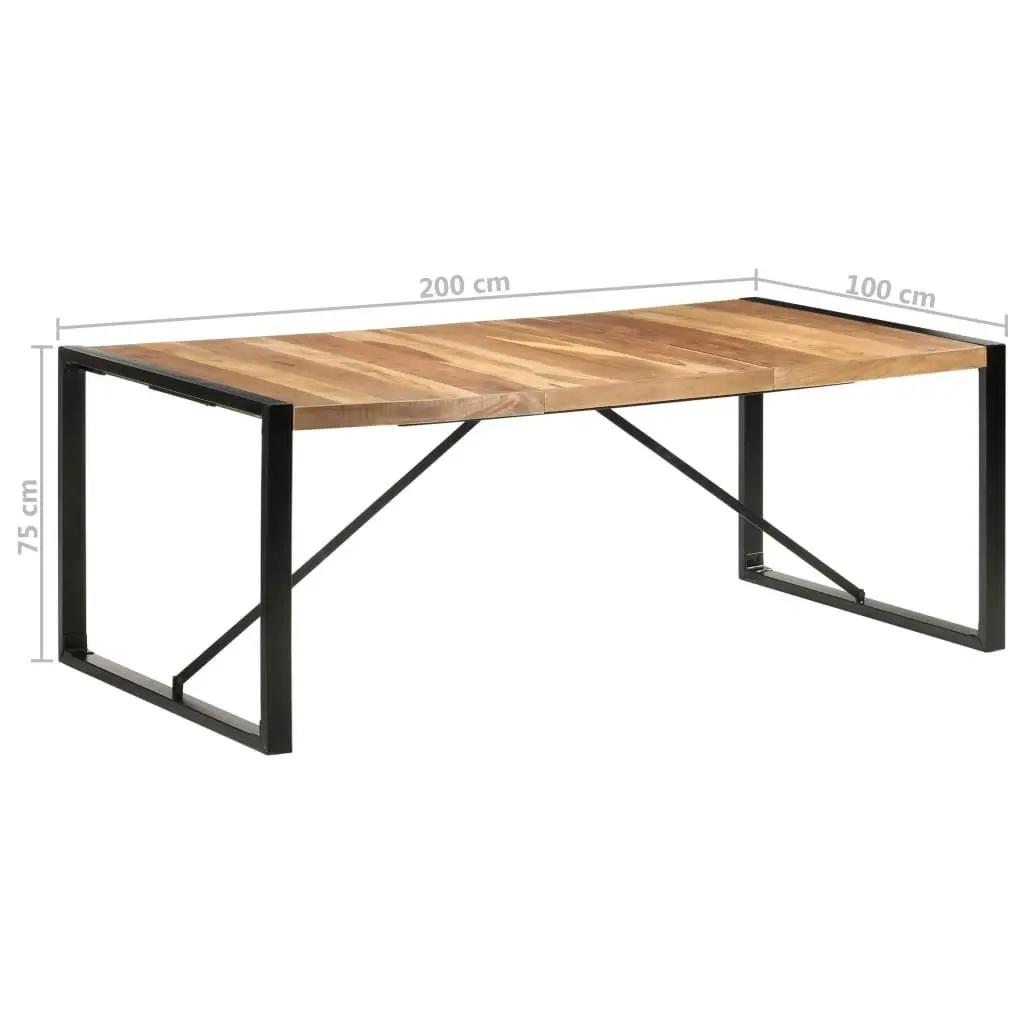 Dining Table 200x100x75 cm Solid Wood with Sheesham Finish 321543